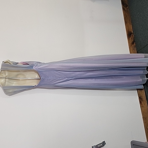 Nadine Dress Vintage 90s Mesh Overlay Maxi Blue Size 9 - Picture 6 of 14